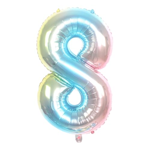 CAPASTEC Gradient blau Ballon 32 Zoll Nummer 8 Helium Ballon Großer Zahlenballon Für Mädchens Jung Geburtstag Dekoration Jubiläum Party von CAPASTEC