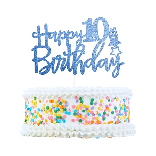 CAPASTEC Kuchendekoration, Kuchenaufsatz, Kuchenaufsatzdekoration, Kuchendekorationszubehör zur Feier des 10. Geburtstags, Blau CAPASTEC Kuchendekoration, Kuchenaufsatz, Kuchenaufsatzdekoration, Kuchendekorationszubehör zur Feier des 10. Geburtstags, Blau von CAPASTEC