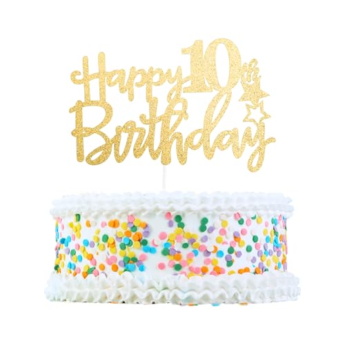 CAPASTEC Kuchendekoration, Kuchenaufsatz, Kuchenaufsatzdekoration, Kuchendekorationszubehör zur Feier des 10. Geburtstags, Goldton CAPASTEC Kuchendekoration, Kuchenaufsatz, Kuchenaufsatzdekoration, Kuchendekorationszubehör zur Feier des 10. Geburtstags, Goldton von CAPASTEC