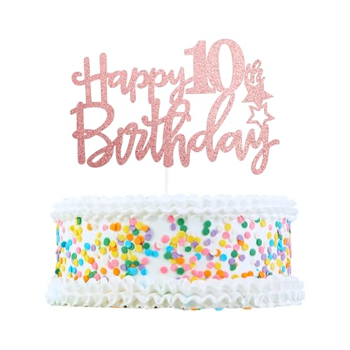 CAPASTEC Kuchendekoration, Kuchenaufsatz, Kuchenaufsatzdekoration, Kuchendekorationszubehör zur Feier des 10. Geburtstags, Roségoldton CAPASTEC Kuchendekoration, Kuchenaufsatz, Kuchenaufsatzdekoration, Kuchendekorationszubehör zur Feier des 10. Geburtstags, Roségoldton von CAPASTEC
