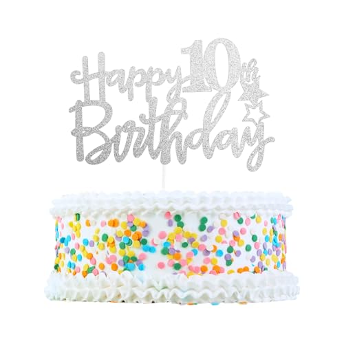 CAPASTEC Kuchendekoration, Kuchenaufsatz, Kuchenaufsatzdekoration, Kuchendekorationszubehör zur Feier des 10. Geburtstags, Silberton CAPASTEC Kuchendekoration, Kuchenaufsatz, Kuchenaufsatzdekoration, Kuchendekorationszubehör zur Feier des 10. Geburtstags, Silberton von CAPASTEC
