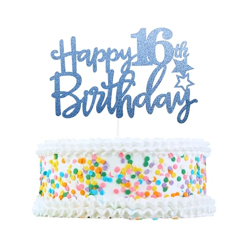 CAPASTEC Kuchendekoration, Kuchenaufsatz, Kuchenaufsatzdekoration, Kuchendekorationszubehör zur Feier des 16. Geburtstags, Blau CAPASTEC Kuchendekoration, Kuchenaufsatz, Kuchenaufsatzdekoration, Kuchendekorationszubehör zur Feier des 16. Geburtstags, Blau von CAPASTEC