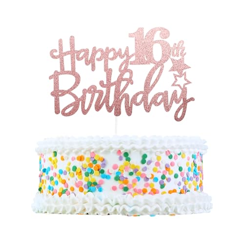 CAPASTEC Kuchendekoration, Kuchenaufsatz, Kuchenaufsatzdekoration, Kuchendekorationszubehör zur Feier des 16. Geburtstags, Roségoldton CAPASTEC Kuchendekoration, Kuchenaufsatz, Kuchenaufsatzdekoration, Kuchendekorationszubehör zur Feier des 16. Geburtstags, Roségoldton von CAPASTEC
