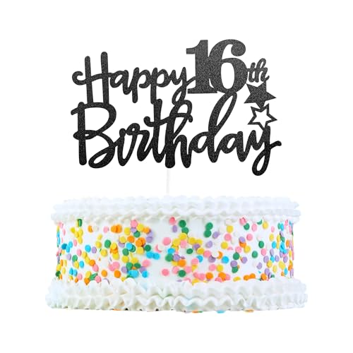 CAPASTEC Kuchendekoration, Kuchenaufsatz, Kuchenaufsatzdekoration, Kuchendekorationszubehör zur Feier des 16. Geburtstags, Schwarz CAPASTEC Kuchendekoration, Kuchenaufsatz, Kuchenaufsatzdekoration, Kuchendekorationszubehör zur Feier des 16. Geburtstags, Schwarz von CAPASTEC