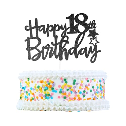 CAPASTEC Kuchendekoration, Kuchenaufsatz, Kuchenaufsatzdekoration, Kuchendekorationszubehör zur Feier des 18. Geburtstags, Schwarz CAPASTEC Kuchendekoration, Kuchenaufsatz, Kuchenaufsatzdekoration, Kuchendekorationszubehör zur Feier des 18. Geburtstags, Schwarz von CAPASTEC