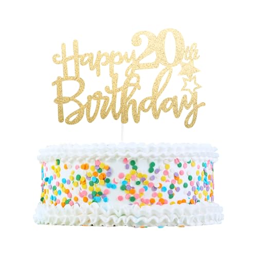 CAPASTEC Kuchendekoration, Kuchenaufsatz, Kuchenaufsatzdekoration, Kuchendekorationszubehör zur Feier des 20. Geburtstags, Goldton CAPASTEC Kuchendekoration, Kuchenaufsatz, Kuchenaufsatzdekoration, Kuchendekorationszubehör zur Feier des 20. Geburtstags, Goldton von CAPASTEC