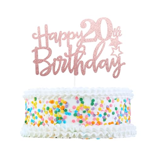 CAPASTEC Kuchendekoration, Kuchenaufsatz, Kuchenaufsatzdekoration, Kuchendekorationszubehör zur Feier des 20. Geburtstags, Roségoldton CAPASTEC Kuchendekoration, Kuchenaufsatz, Kuchenaufsatzdekoration, Kuchendekorationszubehör zur Feier des 20. Geburtstags, Roségoldton von CAPASTEC