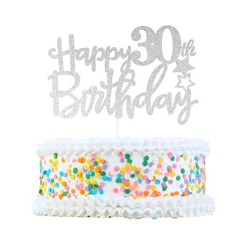 CAPASTEC Kuchendekoration, Kuchenaufsatz, Kuchenaufsatzdekoration, Kuchendekorationszubehör zur Feier des 30. Geburtstags, Silberton CAPASTEC Kuchendekoration, Kuchenaufsatz, Kuchenaufsatzdekoration, Kuchendekorationszubehör zur Feier des 30. Geburtstags, Silberton von CAPASTEC