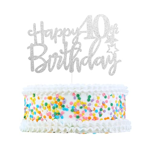 CAPASTEC Kuchendekoration, Kuchenaufsatz, Kuchenaufsatzdekoration, Kuchendekorationszubehör zur Feier des 40. Geburtstags, Silberton CAPASTEC Kuchendekoration, Kuchenaufsatz, Kuchenaufsatzdekoration, Kuchendekorationszubehör zur Feier des 40. Geburtstags, Silberton von CAPASTEC