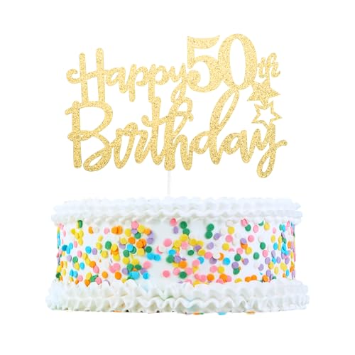 CAPASTEC Kuchendekoration, Kuchenaufsatz, Kuchenaufsatzdekoration, Kuchendekorationszubehör zur Feier des 50. Geburtstags, Goldton CAPASTEC Kuchendekoration, Kuchenaufsatz, Kuchenaufsatzdekoration, Kuchendekorationszubehör zur Feier des 50. Geburtstags, Goldton von CAPASTEC