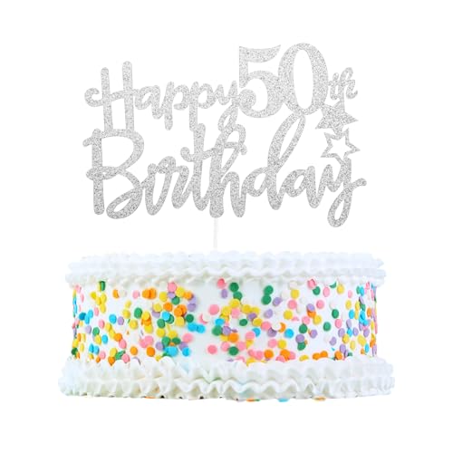 CAPASTEC Kuchendekoration, Kuchenaufsatz, Kuchenaufsatzdekoration, Kuchendekorationszubehör zur Feier des 50. Geburtstags, Silberton CAPASTEC Kuchendekoration, Kuchenaufsatz, Kuchenaufsatzdekoration, Kuchendekorationszubehör zur Feier des 50. Geburtstags, Silberton von CAPASTEC