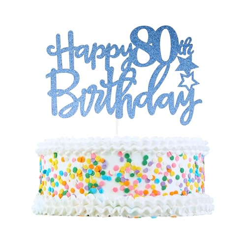 CAPASTEC Kuchendekoration, Kuchenaufsatz, Kuchenaufsatzdekoration, Kuchendekorationszubehör zur Feier des 80. Geburtstags, Blau CAPASTEC Kuchendekoration, Kuchenaufsatz, Kuchenaufsatzdekoration, Kuchendekorationszubehör zur Feier des 80. Geburtstags, Blau von CAPASTEC