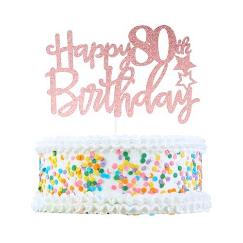 CAPASTEC Kuchendekoration, Kuchenaufsatz, Kuchenaufsatzdekoration, Kuchendekorationszubehör zur Feier des 80. Geburtstags, Roségoldton CAPASTEC Kuchendekoration, Kuchenaufsatz, Kuchenaufsatzdekoration, Kuchendekorationszubehör zur Feier des 80. Geburtstags, Roségoldton von CAPASTEC