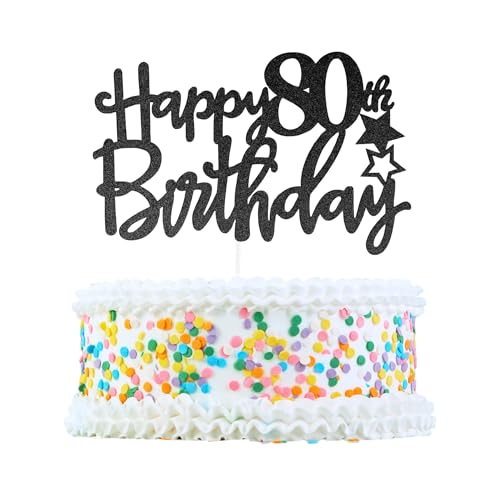CAPASTEC Kuchendekoration, Kuchenaufsatz, Kuchenaufsatzdekoration, Kuchendekorationszubehör zur Feier des 80. Geburtstags, Schwarz CAPASTEC Kuchendekoration, Kuchenaufsatz, Kuchenaufsatzdekoration, Kuchendekorationszubehör zur Feier des 80. Geburtstags, Schwarz von CAPASTEC