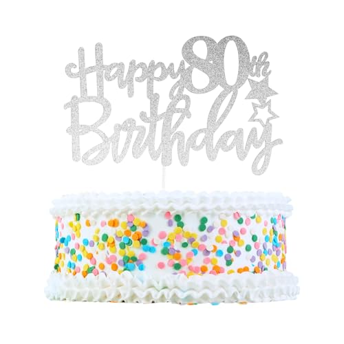 CAPASTEC Kuchendekoration, Kuchenaufsatz, Kuchenaufsatzdekoration, Kuchendekorationszubehör zur Feier des 80. Geburtstags, Silberton CAPASTEC Kuchendekoration, Kuchenaufsatz, Kuchenaufsatzdekoration, Kuchendekorationszubehör zur Feier des 80. Geburtstags, Silberton von CAPASTEC