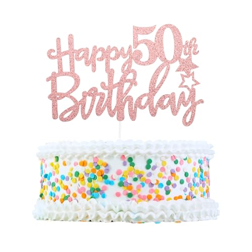 CAPASTEC Kuchendekoration, Tortenaufsatz, Tortenaufsatzdekoration, Kuchendekorationszubehör zur Feier des 50. Geburtstags, Roségoldton CAPASTEC Kuchendekoration, Tortenaufsatz, Tortenaufsatzdekoration, Kuchendekorationszubehör zur Feier des 50. Geburtstags, Roségoldton von CAPASTEC