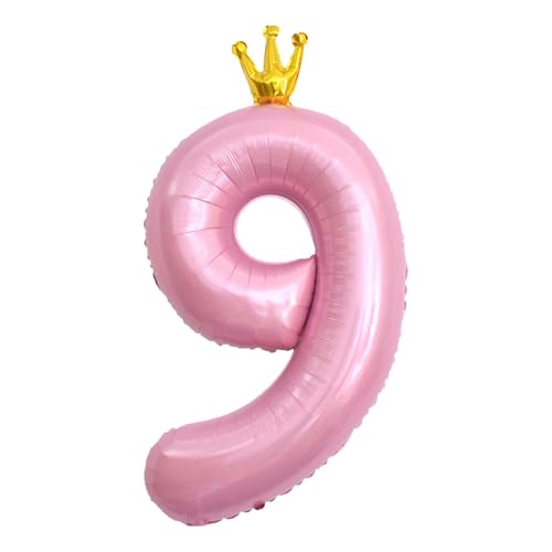 CAPASTEC Pink Balloon 42 Zoll Zahl 9 Folienballon Große Krone Zahlenballon Für Mädch Jung Geburtstagsfeier Dekoration Jubiläumsfeier CAPASTEC Pink Balloon 42 Zoll Zahl 9 Folienballon Große Krone Zahlenballon Für Mädch Jung Geburtstagsfeier Dekoration Jubiläumsfeier von CAPASTEC