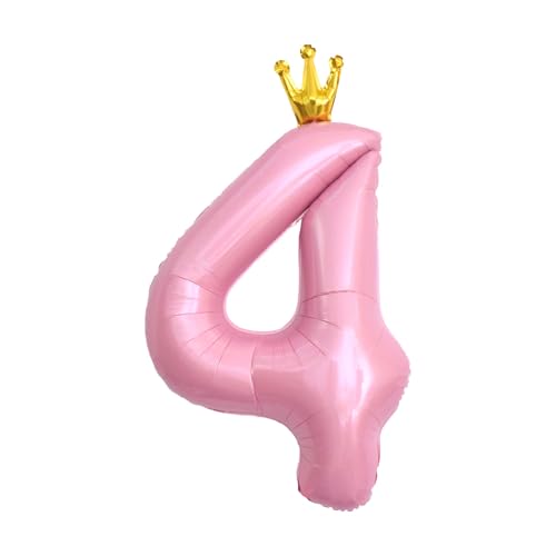 CAPASTEC Rosa Ballon 42 Zoll Nummer 4 Folienballon Große Kronen-Zahlenballons Für Mädch Jung Geburtstagsfeier Dekoration Jubiläumsfeier CAPASTEC Rosa Ballon 42 Zoll Nummer 4 Folienballon Große Kronen-Zahlenballons Für Mädch Jung Geburtstagsfeier Dekoration Jubiläumsfeier von CAPASTEC