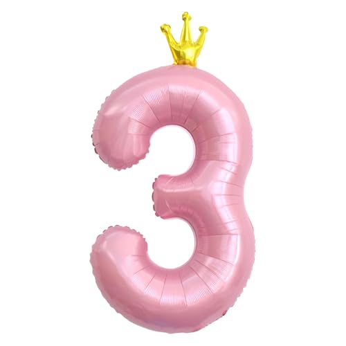 CAPASTEC Rosa Ballon 42 Zoll Zahl 3 Folienballon Große Krone Zahlenballon Für Mädch Junge Geburtstagsfeier Dekoration Jubiläumsfeier CAPASTEC Rosa Ballon 42 Zoll Zahl 3 Folienballon Große Krone Zahlenballon Für Mädch Junge Geburtstagsfeier Dekoration Jubiläumsfeier von CAPASTEC