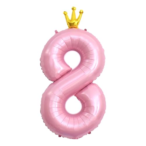 CAPASTEC Rosa Ballon 42 Zoll Zahl 8 Folienballon Große Krone Zahlenballon Für Mädch Junge Geburtstagsfeier Dekoration Jubiläumsfeier CAPASTEC Rosa Ballon 42 Zoll Zahl 8 Folienballon Große Krone Zahlenballon Für Mädch Junge Geburtstagsfeier Dekoration Jubiläumsfeier von CAPASTEC