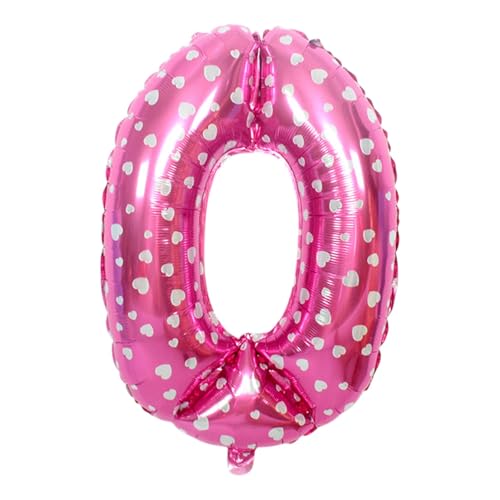 CAPASTEC Rose Pink Ballon 32 Zoll Zahl 0 Helium Ballon Großer Zahlenballon Für Mädchens Jung Geburtstag Dekoration Jubiläum Party von CAPASTEC