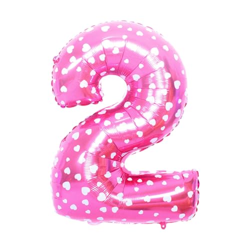 CAPASTEC Rose Pink Balloon 32 Zoll Nummer 2 Helium Balloon Großer Zahlenballon Für Mädchens Jung Geburtstag Deko Jubiläum Party von CAPASTEC