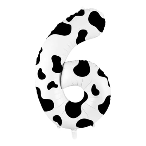 CAPASTEC Schwarz Weiß Ballon 40 Zoll Nummer 6 Helium Ballon Großer Zahlenballon Für Mädchens Jung Geburtstag Dekoration Jubiläum Party von CAPASTEC