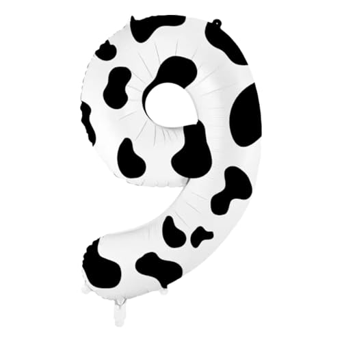 CAPASTEC Schwarz Weiß Ballon 40 Zoll Nummer 9 Helium Ballon Großer Zahlenballon Für Mädchens Junge Geburtstag Dekoration Jubiläum Party von CAPASTEC