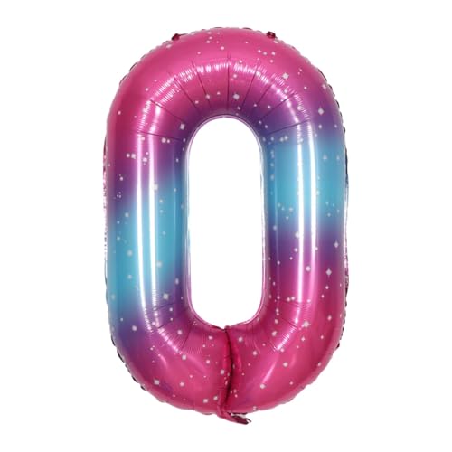 CAPASTEC Verlauf Farbe Ballon 40 Zoll Nummer 0 Helium Ballon Große Zahlenballons Für Mädchens Jung Geburtstag Dekoration Jubiläum Party von CAPASTEC
