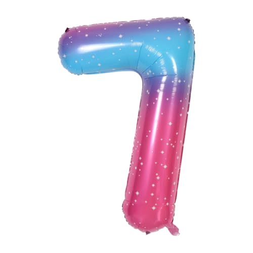 CAPASTEC Verlauf Farbe Ballon 40 Zoll Nummer 7 Helium Ballon Großer Zahlenballon Für Mädchens Junge Geburtstag Dekoration Jubiläum Party von CAPASTEC