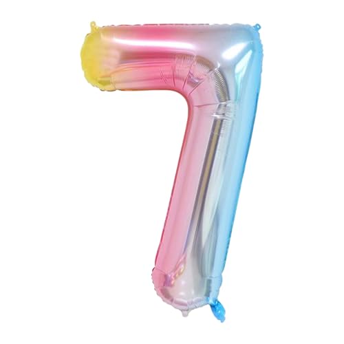 CAPASTEC Verlauf Pink Ballon 40 Zoll Nummer 7 Helium Ballon Großer Zahlenballon Für Mädchens Junge Geburtstag Deko Jubiläum Party von CAPASTEC