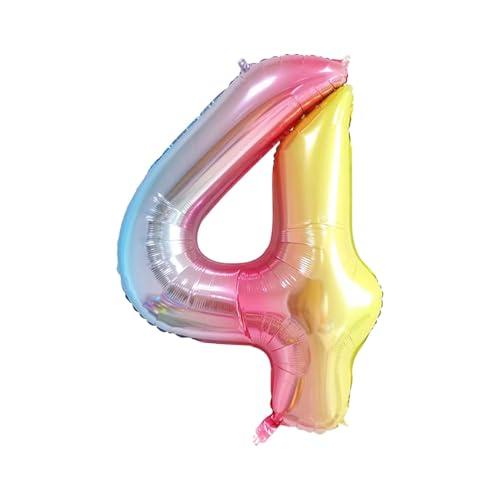 CAPASTEC Verlaufendes Rosa Ballon 40 Zoll Nummer 4 Helium Ballon Großer Zahlenballon Für Mädchens Junge Geburtstag Dekoration Jubiläum Party von CAPASTEC