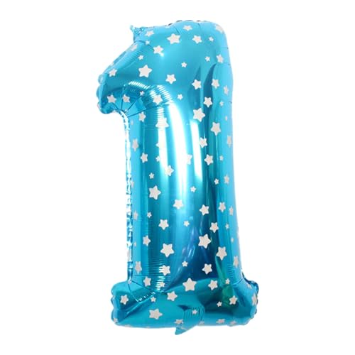 CAPASTEC blau Ballon 32 Zoll Nummer 1 Helium Ballon Großer Zahlenballon Für Mädchens Jung Geburtstag Deko Jubiläum Party von CAPASTEC