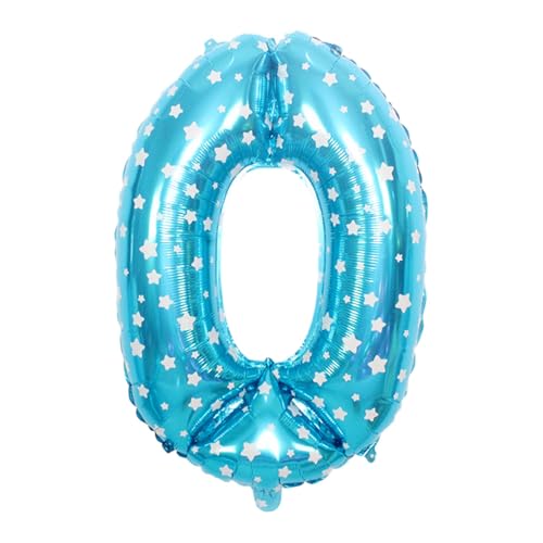 CAPASTEC blau Ballon 32 Zoll Zahl 0 Helium Ballon Großer Zahlenballon Für Mädchens Jung Geburtstag Dekoration Jubiläum Party von CAPASTEC