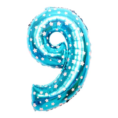 CAPASTEC blau Luftballon 32 Zoll Zahl 9 Helium Ballon Großer Zahlenballon Für Mädchens Jung Geburtstag Dekoration Jubiläum Party von CAPASTEC