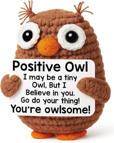 CAREOR Positive Eule, Mini Lustige Handgemachte Gestrickte Positive Häkeleule mit Positiver Karte, Emotionale Unterstützung, Inspirierende Ermutigung, Geschenk für Freunde, Geburtstag, Familie Dekor CAREOR Positive Eule, Mini Lustige Handgemachte Gestrickte Positive Häkeleule mit Positiver Karte, Emotionale Unterstützung, Inspirierende Ermutigung, Geschenk für Freunde, Geburtstag, Familie Dekor von CAREOR