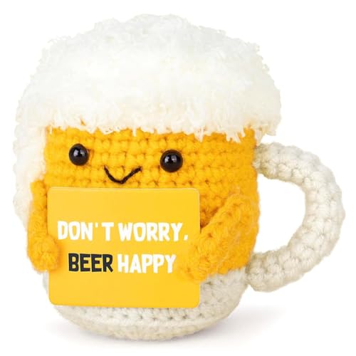 CAREOR Positives Bier, lustiges, handgefertigtes gestricktes positives Häkelbier mit positiver Karte, emotionale Unterstützung, inspirierende Ermutigung, Geschenk, Dekor für Freunde, Geburtstag CAREOR Positives Bier, lustiges, handgefertigtes gestricktes positives Häkelbier mit positiver Karte, emotionale Unterstützung, inspirierende Ermutigung, Geschenk, Dekor für Freunde, Geburtstag von CAREOR