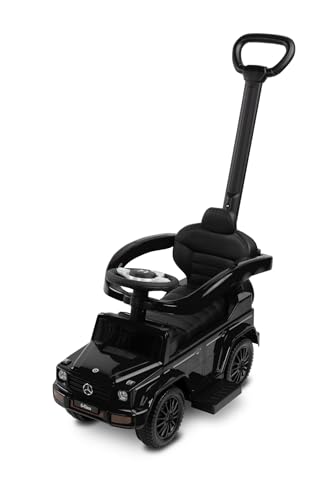 CARETERO - Rutschauto mit Schiebestange - Rutschfahrzeug Mercedes G 350 D - Rutscherfahrzeug mit Sicherheitsbügel - Kinderfahrzeug mit Sound und Licht - Kinderspielzeug zur Motorikförderung - Schwarz CARETERO - Rutschauto mit Schiebestange - Rutschfahrzeug Mercedes G 350 D - Rutscherfahrzeug mit Sicherheitsbügel - Kinderfahrzeug mit Sound und Licht - Kinderspielzeug zur Motorikförderung - Schwarz von CARETERO best for babies