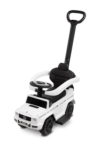 CARETERO - Rutschauto mit Schiebestange - Rutschfahrzeug Mercedes G 350 D - Rutscherfahrzeug mit Sicherheitsbügel - Kinderfahrzeug mit Sound und Licht - Kinderspielzeug zur Motorikförderung - Weiß CARETERO - Rutschauto mit Schiebestange - Rutschfahrzeug Mercedes G 350 D - Rutscherfahrzeug mit Sicherheitsbügel - Kinderfahrzeug mit Sound und Licht - Kinderspielzeug zur Motorikförderung - Weiß von CARETERO best for babies
