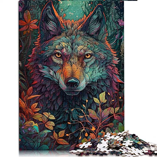 1000 Teile Puzzle Abstraktes Wolf Puzzle für Erwachsene Holzpuzzle Herausforderndes Spiel (Größe 50x75cm) von CARGIS