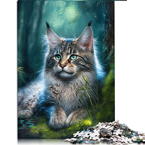1000 Teile Puzzle Entzückende Maine Coon Katze Puzzle für Kinder Papppuzzles schwierig und herausfordernd (Größe 26x38cm) von CARGIS