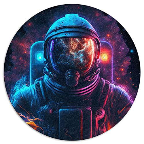 1000 Teile Puzzle Galaxy Astronaut Runde Puzzles für Erwachsene und Kinder Kartonpuzzles Family Entertainment Toys (Größe 67,5 x 67,5 cm) von CARGIS