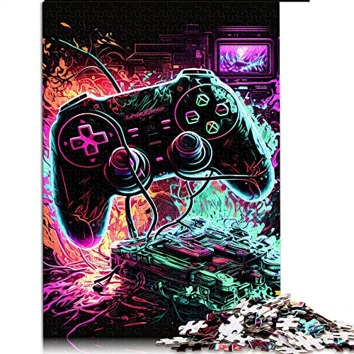 500 Teile Puzzle Gaming Neon Puzzle für Erwachsene Holzpuzzle Puzzles für Erwachsene Geschenke (Größe 38x52cm) von CARGIS