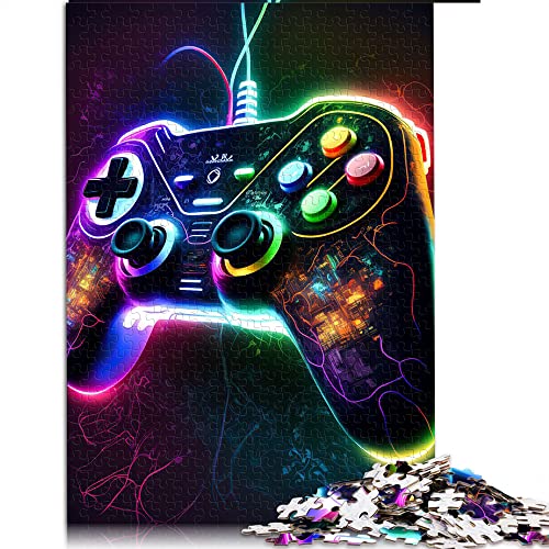 1000 Teile Puzzle Gaming Neon Puzzles für Erwachsene Holzpuzzles Lernen Lernspielzeug Familienspiele (Größe 50x75cm) von CARGIS