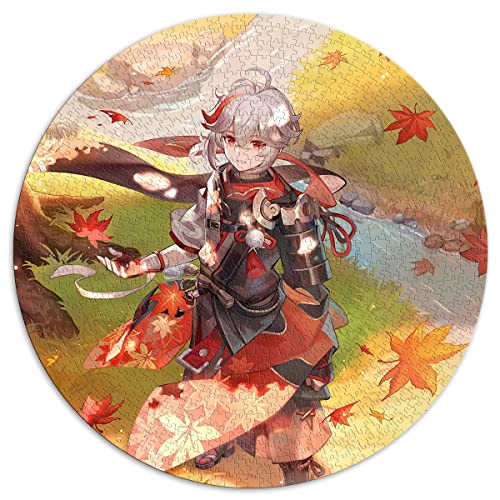 1000 Teile Puzzle Genshin Impact Kaedehara Kazuha Runde Puzzles, für Erwachsene und Kinder Kartonpuzzles Heimdekoration (Größe 67,5 x 67,5 cm) von Toolo