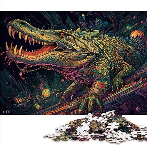 1000 Teile Puzzle Hyperspace Krokodil Puzzles für Erwachsene Holzpuzzles Lernen Lernspielzeug Familienspiele (Größe 50x75cm) von CARGIS