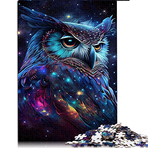 500 Teile Puzzle Lernspiele Galaxy Owl Puzzles für Erwachsene Puzzle Holzpuzzle Tolles Geschenk für Erwachsene (Größe 38x52cm) von CARGIS