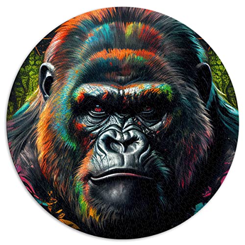 CARGIS 1000 Teile Puzzle The Old Gorilla Puzzle Kinder Rundpuzzle für Erwachsene & Kinder Papppuzzles Tolles Geschenk für Erwachsene (Größe 67,5 x 67,5 cm) von CARGIS