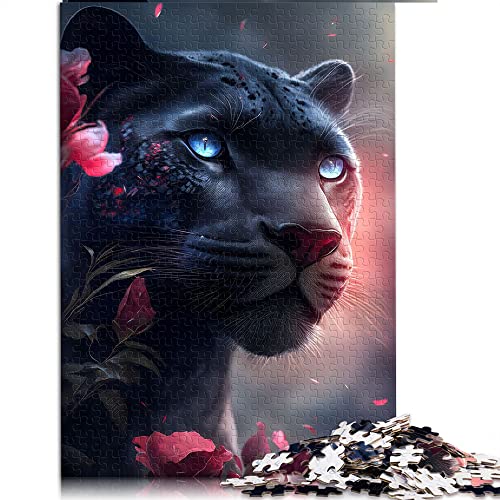 1000 Teile Puzzle The Pink Black Panther Puzzle für Erwachsene Papppuzzles Puzzles für Erwachsene Lernspiel Herausforderung Spielzeug (Größe 26x38cm) von CARGIS