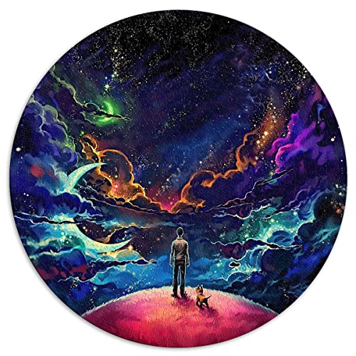 1000-Teile-Puzzle für Erwachsene, Weltraum, kreisförmige Puzzles für Erwachsene und Kinder, Kartonpuzzles, Denksportaufgaben für Erwachsene (Größe 67,5 x 67,5 cm) von Toolo